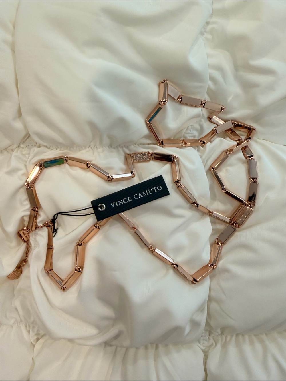 Vince Camuto Rose Gold Geometric Link Necklace NWT